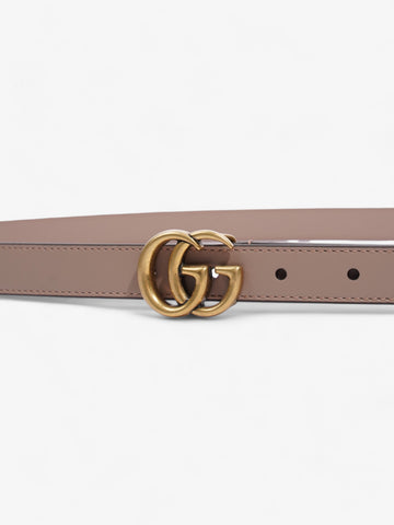 Gucci EC Marmont Thin Belt Dusty Rose / Gold Leather 105cm / 42"