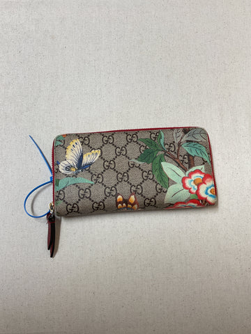 Wallet Luxury Designer By Gucci In Brown & Green, Size:Medium