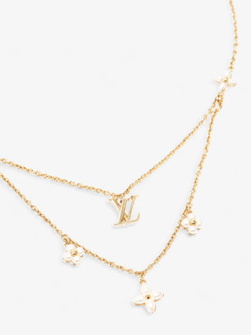Louis Vuitton LV Floragram Necklace Gold / White Base Metal