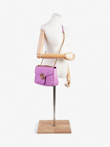Gucci EC Marmont Light Purple Matelasse Leather Medium