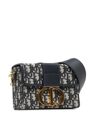 CHRISTIAN DIOR BLUE OBLIQUE 30 MONTAIGNE BOX BAG