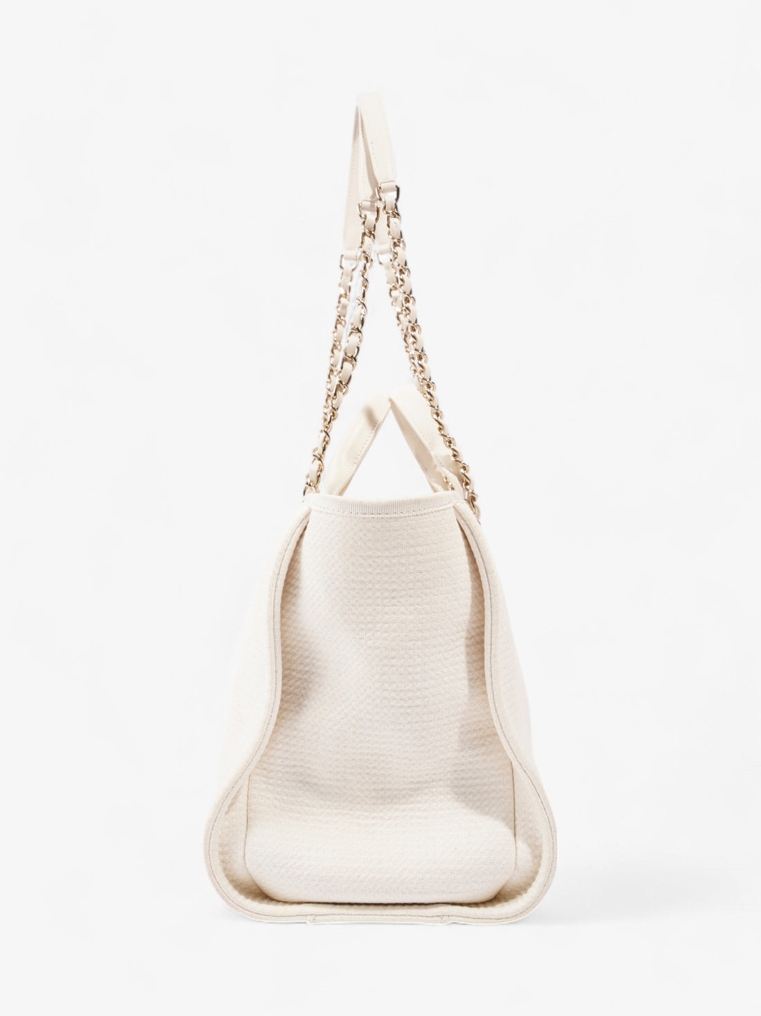Chanel Deauville Tote Bag Cream Tweed Medium
