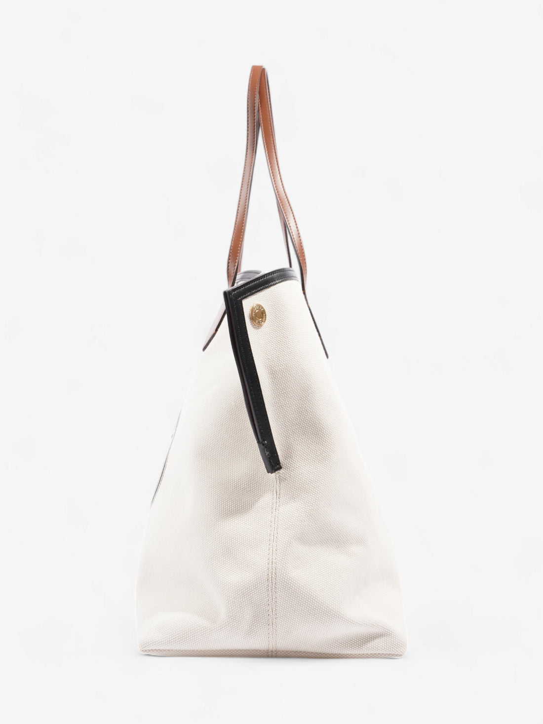 Burberry Society Tote White / Black / Brown Canvas Large