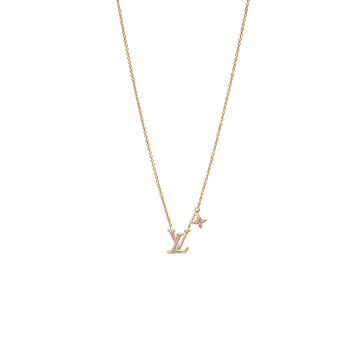Louis Vuitton LV Iconic Enamel Necklace light pink gold tone