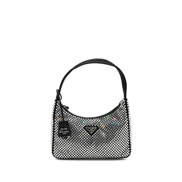 Prada reedition 2000 mini bag satin with crystal black SHW