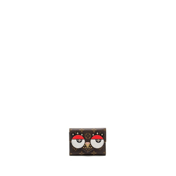 Louis Vuitton Porte foyle Victorine lovely bird compact wallet monogram canvas / red GHW