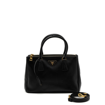 Prada double zip tote bag saffiano calfskin black GHW