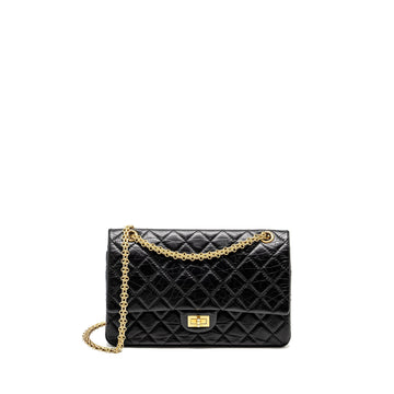 Chanel Large 2.55 226 Reissue Double Flap Bag Aged Calfskin Black GHW