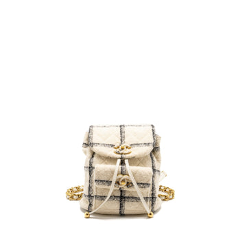 Chanel Duma Backpack Fabric White/Multicolour GHW (microchip)