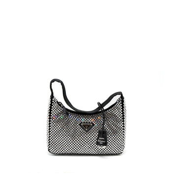 Prada Re-Edition 2000 Mini-Bag Satin/Crystal Black SHW