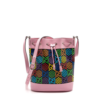 Gucci large drawstring bucket bag multicolour black / pink SHW