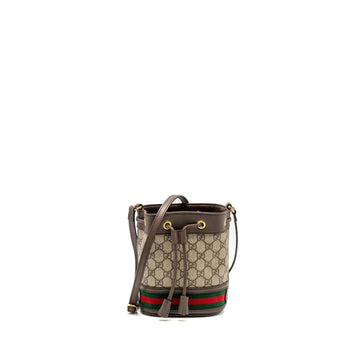 Gucci Ophida Mini Bucket Bag GG Supreme Canvas Beige / Ebony GHW