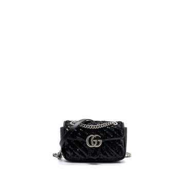 Gucci Mini GG Marmont Matelasse Bag Sequin Black SHW