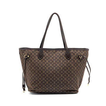 Louis Vuitton vintage neverfull MM fabric dark brown GHW