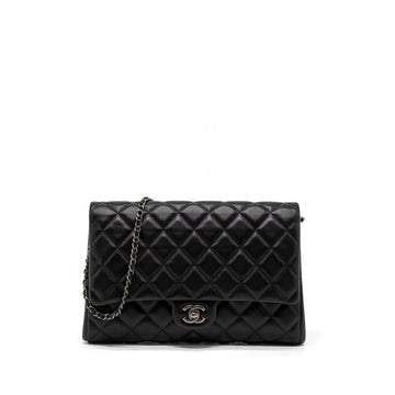 Chanel Timeless Clutch with Chain Lambskin Black Ruthenium Hardware