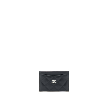 Chanel Classic  Holder Caviar Black SHW (Microchip)