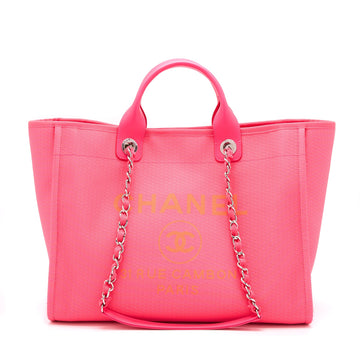 Chanel Deauville Tote Bag Hot Pink SHW