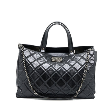 Chanel Large Tote Bag Calfskin Black Ruthenium Hardware
