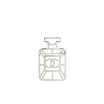 Chanel Crystals Perfume Bottle CC Logo Brooch Iridescent Pink