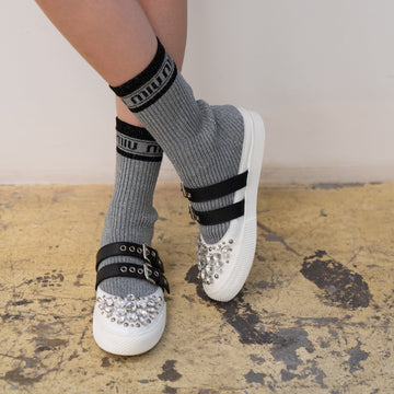 Miu Miu Lurex Knit Hi-top Sneakers TWS