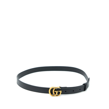 Gucci Size 85 GG 2cm Leather Belt Double G Buckle GHW