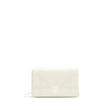 Dior Diorama Wallet On Chain White With White Hardware