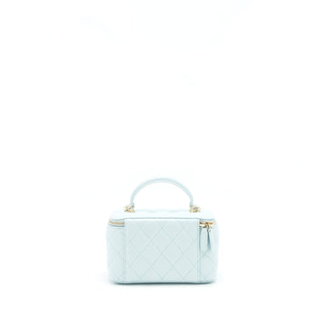 Chanel 21K Rectangular Top handle Vanity with Chain Baby Blue LGHW