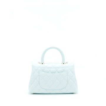 Chanel 21K Baby Blue Coco Handle Small (Old Mini) 24cm LGHW (microchip)