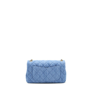 Chanel 21K Pearl Crush Mini Rectangular Flap Bag Denim GHW (Microchip)