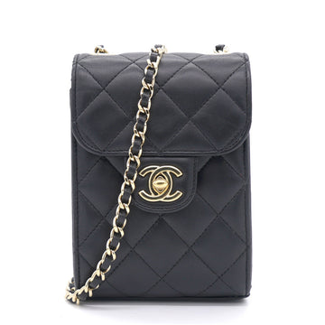 Chanel Lambskin Quilted Small Vertical Flap with Chain Black