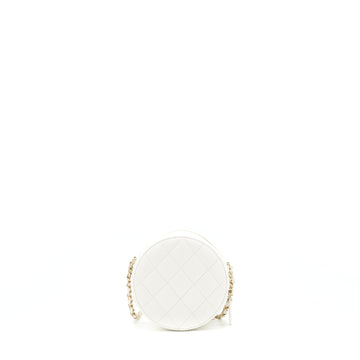 Chanel Round mini Bag Caviar white LGHW