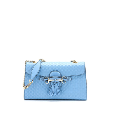 Gucci Emily Chain Shoulder Bag Calfskin  Blue SHW