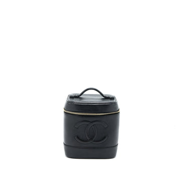 Chanel Vintage Vanity Case with Chain Caviar Black GHW