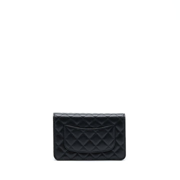 Chanel Classic Wallet On Chain Caviar Black GHW (Microchip)