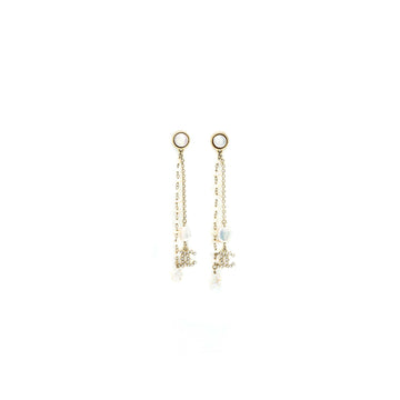 Chanel Pearl Drop Earring With CC Logo Light Gold Tone