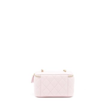 Chanel 22P Long Vanity Case With Logo Chain Caviar Light Pink LGHW