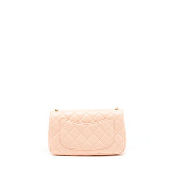 Chanel 22C Pearl Crush Mini Rectangular Flap Bag Lambskin Light Orange / Peach GHW