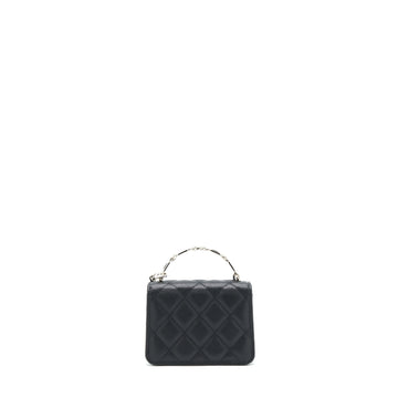 Chanel 22S Giant Chain Top Handle Mini Flap Bag Caviar Black SHW