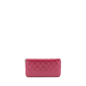 Chanel Long Zip Wallet Patent Fuchsia SHW