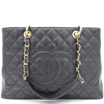Chanel Black Quilted Caviar Leather Grand Shopper Tote
