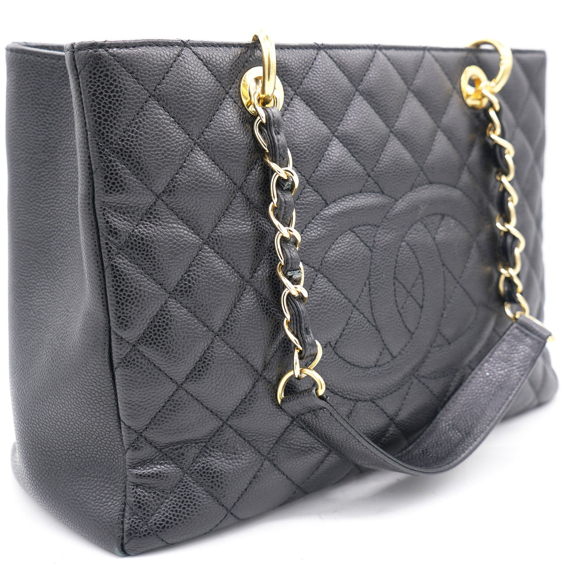 Chanel Black Quilted Caviar Leather Grand Shopper Tote
