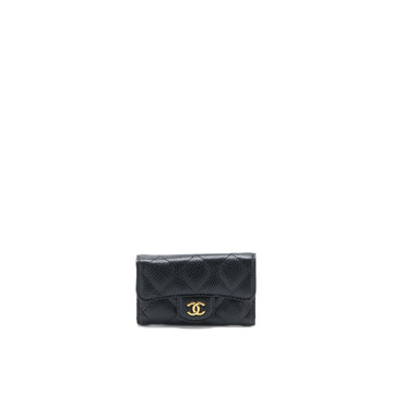 Chanel Flap Key Holder Caviar Black GHW