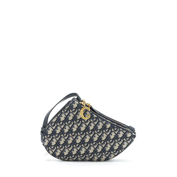 Dior Saddle Pouch Blue Oblique Canvas GHW