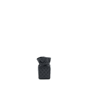 Chanel Mini Vanity Pouch With Chain Lambskin Black GHW