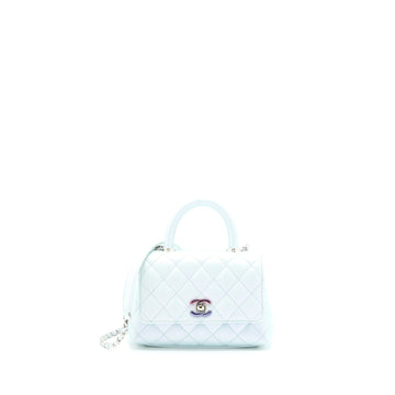 Chanel Mini Coco Handle Ombre Iridescent Caviar Light Blue Multicolour Hardware (Microchip)