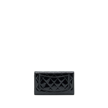 Chanel Classic Flap Long Wallet Patent Black SHW