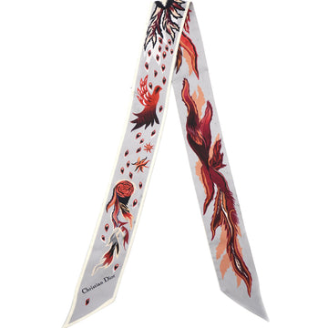 Dior Grey Fire Mitzah Scarf Twilly