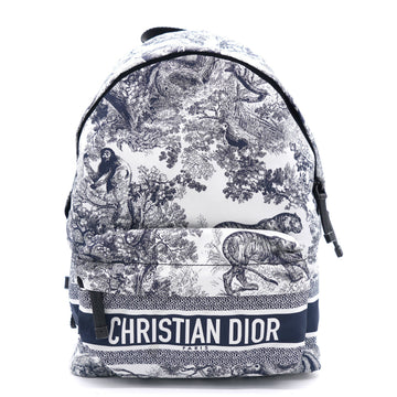 Dior Small Diortravel Backpack Blue Toile De Jouy Reverse Technical Fabric