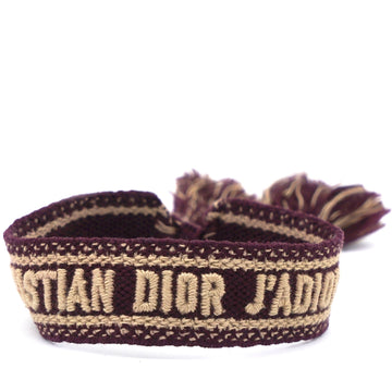 Dior Woven Cotton J'Adior Friendship Bracelet Burgundy