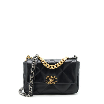 Chanel 19 Small Bag Lambskin Black Multicolour Hardware